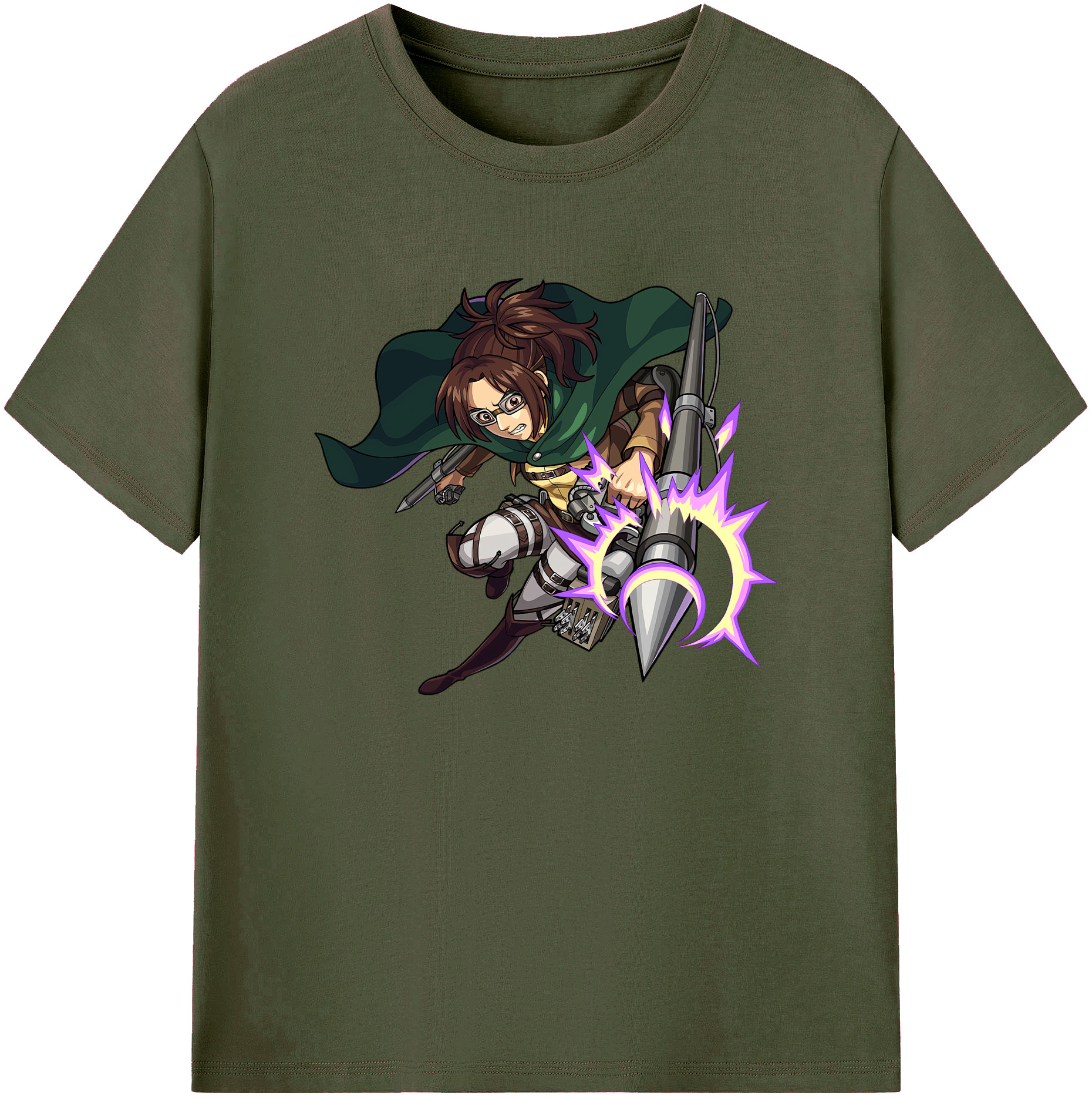 （画像用） 進撃の巨人 ハンジ·ゾエ Attack on Titan Hanji Zoe 綿100％ メンズ半袖Tシャツ｜肌触りやわらか＆通気性